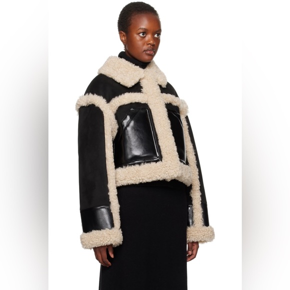 STAND STUDIO
Black & Off-White Edith Faux-Shearling Jacket - Picture 3 of 7